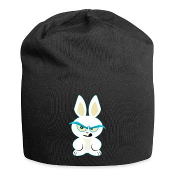 Lusiger lapin blanc, funny lapin t-shirt - Bonnet en jersey - noir - Devant