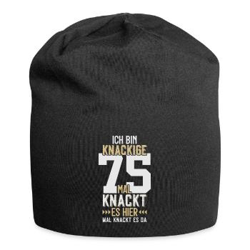 75. GEBURTSTAG 1951 KNACKIGE 75 - Jersey-Beanie - Schwarz - Vorne