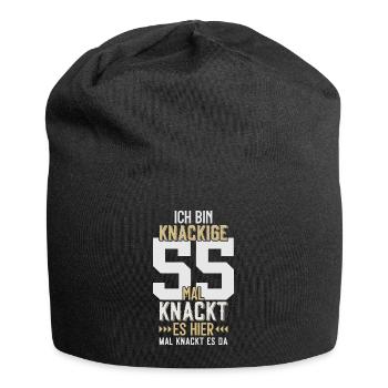 55. GEBURTSTAG 1971 KNACKIGE 55 - Jersey-Beanie - Schwarz - Vorne