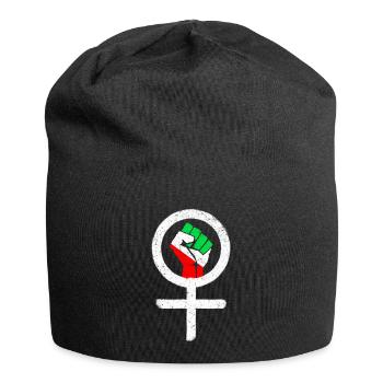 Symbole féministe + drapeau iranien - Bonnet en jersey - noir - Devant