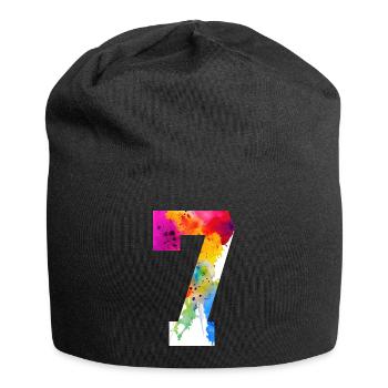 NUMBER 7 YEARS OLD 7TH BIRTHDAY - Jersey Beanie - black - Front