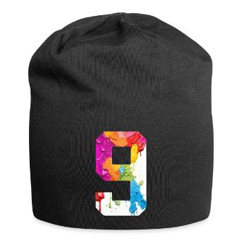 NUMÉRO COLORÉ 9 COLORÉ 9E ANNIVERSAIRE - Bonnet en jersey - noir - Devant