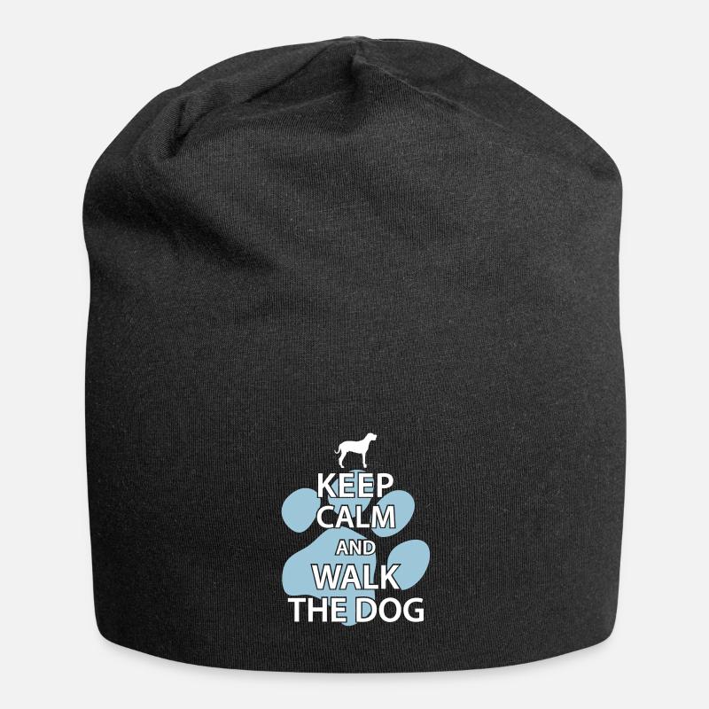 Keep calm and walk the dog - Jersey-Beanie - Schwarz