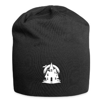 Fledermaus Vollmond Spukhaus Halloween Tattoo - Jersey-Beanie - Schwarz - Vorne