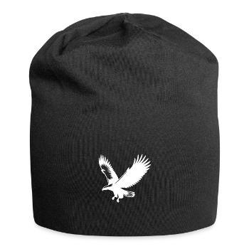 Aigle vers le haut avec d’énormes ailes dans le vent - Bonnet en jersey - noir - Devant