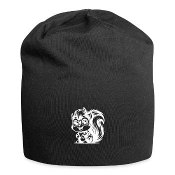 drôle dessin au crayon dessin animé écureuil - Bonnet en jersey - noir - Devant