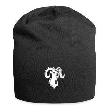 Bouc têtu avec d’énormes cornes - Bonnet en jersey - noir - Devant