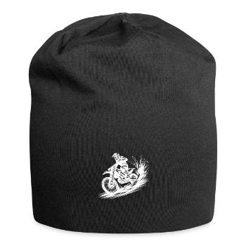 Dynamic motocross illustration Drawing - Jersey Beanie - black - Front