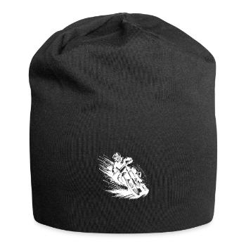 Enduro Fahrer mit Kraft und Geschwindigkeit - Jersey-Beanie - Schwarz - Vorne