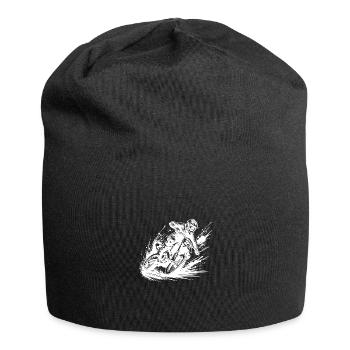 Krasse Gelände Maschine Motorsport im Dreck - Jersey-Beanie - Schwarz - Vorne