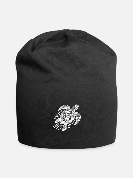 Une puissante tortue du Pacifique rencontre une créature tribale - Bonnet en jersey - noir