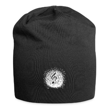 Notenschlüssel trifft Flüssige Melodie Harmonie - Jersey-Beanie - Schwarz - Vorne