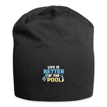 Schwimmer Schwimmen 50 Meter Bahn Brustschwimmen - Jersey-Beanie - Schwarz - Vorne