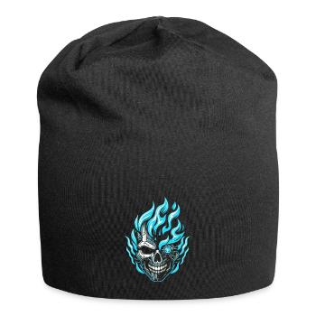 Cyberpunk Flame Skull - Jersey Beanie - black - Front