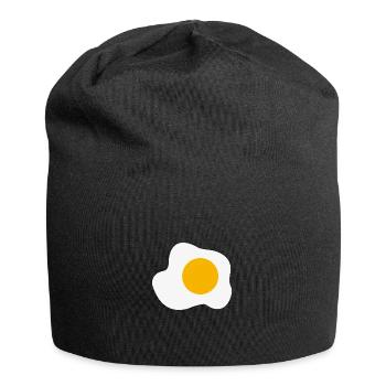 Spiegelei Grafik Frühstück Eigelb Liebhaber - Jersey-Beanie - Schwarz - Vorne
