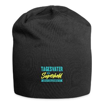 Tagesvater Superheld Tagespapa Erzieher Geschenk - Jersey-Beanie - Schwarz - Vorne