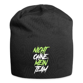 nicht ohne mein team - Jersey-Beanie - Schwarz - Vorne