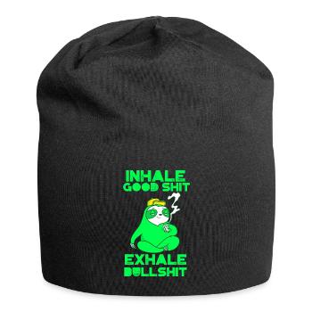 Faultier Rauchen Unkraut lustige Spruch - Jersey-Beanie - Schwarz - Vorne