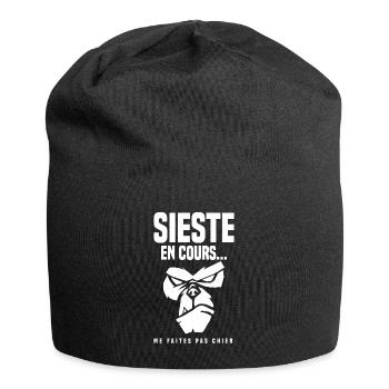 Spécial sieste en cours humour rigolo dormir - Bonnet en jersey - noir - Devant