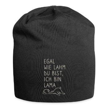 Egal wie lahm du bist ich bin lama - Wortspiel - Jersey-Beanie - Schwarz - Vorne