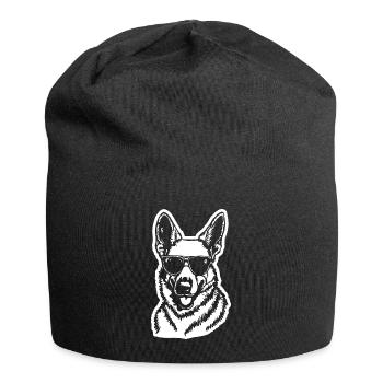 Schäferhund Hund Hundekopf - Jersey-Beanie - Schwarz - Vorne