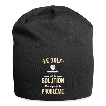 Le golf est la solution peu importe le problème - Bonnet en jersey - noir - Devant