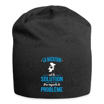 Natation est la solution peu importe le problème - Bonnet en jersey - noir - Devant