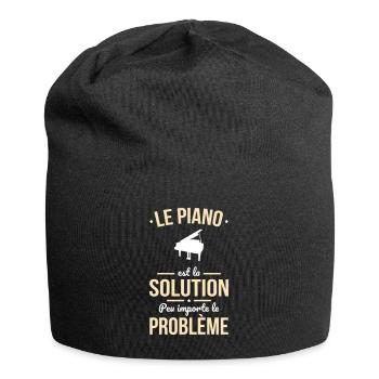 Le piano est la solution peu importe le problème - Bonnet en jersey - noir - Devant