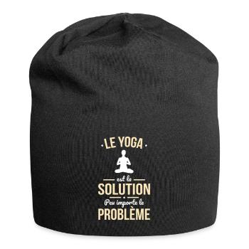 Le yoga est la solution peu importe le problème - Bonnet en jersey - noir - Devant