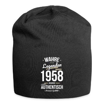 65. Geburtstag - Legenden wurden 1958 - Jersey-Beanie - Schwarz - Vorne