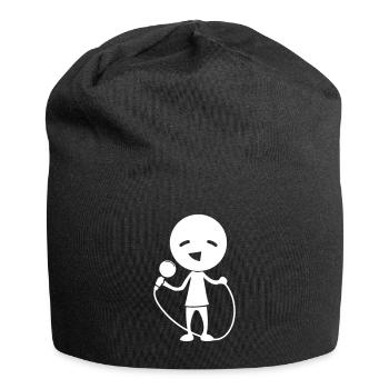 Chanteur avec micro - Bonnet en jersey - noir - Devant