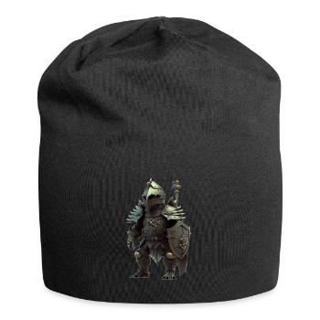 Igel in voller Montur als eine Ritterrüstung - Jersey-Beanie - Schwarz - Vorne