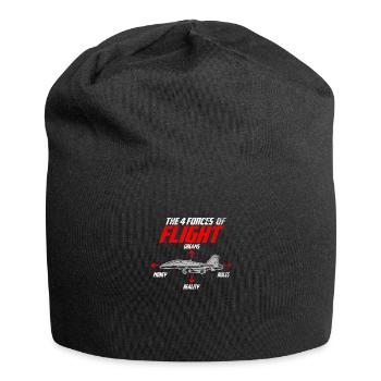 How does a flying gift fly? - Jersey Beanie - black - Front