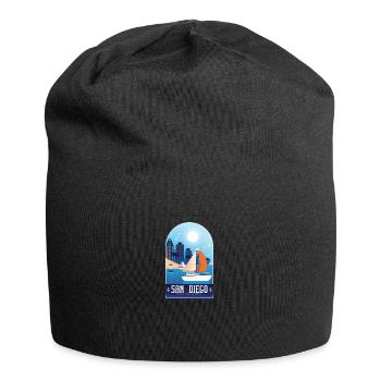 San Diego California Souvenir graphic, Sailboat - Jersey Beanie - black - Front