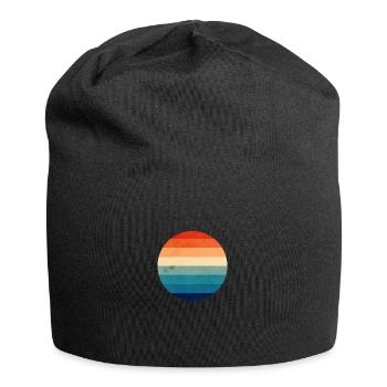 Retro Vintage 70er Jahre Sonne Abstrakt T-Shirt - Jersey Beanie - black - Front