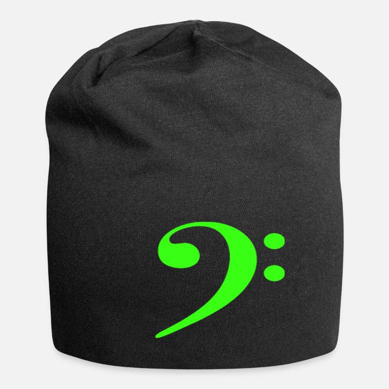 Bass clef - Jersey Beanie - black