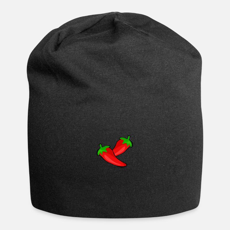 Poivron rouge - Bonnet en jersey - noir