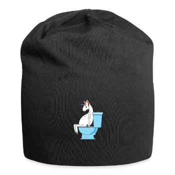 Licorne toilettes toilettes cadeau - Bonnet en jersey - noir - Devant