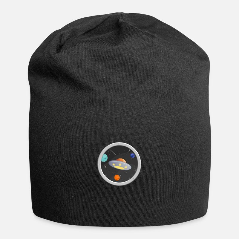 Fenêtre dans l'espace avec UFO - Bonnet en jersey - noir