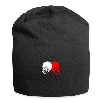 Roter und Weißer American Football Helm - Jersey-Beanie - Schwarz - Vorne