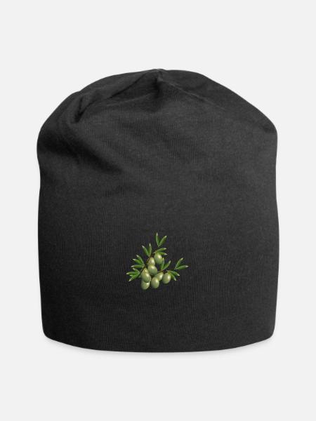 Oliven Olivenbaum Grüne Oliven Olivenöl - Jersey-Beanie - Schwarz