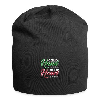 Winter Cold Hands Warm Heart Snow Cold - Jersey Beanie - black - Front