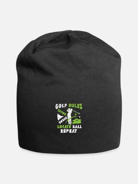Golf Golfer Golf Club Golf Ball Golf Course - Jersey Beanie - black