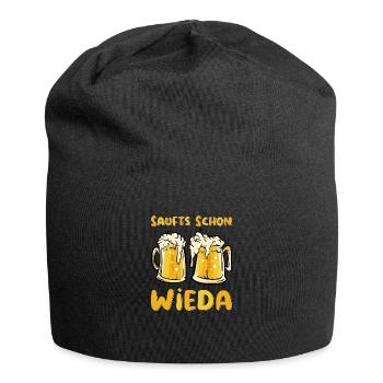 Saufen Alkohol Spruch Bier Geschenk - Jersey-Beanie - Schwarz - Vorne