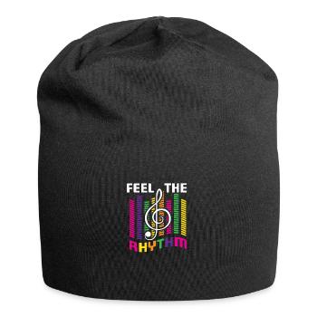 Musiker Musik Rhythmus Notenschlüssel - Jersey-Beanie - Schwarz - Vorne