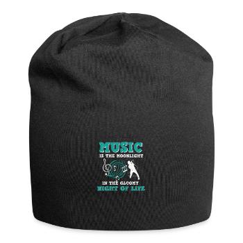 Musiker Musik Rhythmus Notenschlüssel - Jersey-Beanie - Schwarz - Vorne