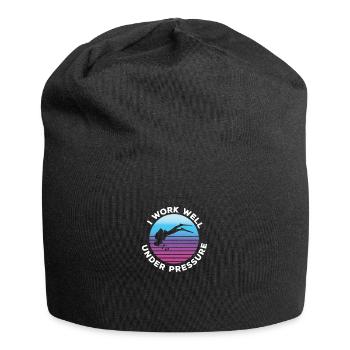 Schwimmer Schwimmen 50 Meter Bahn Brustschwimmen - Jersey-Beanie - Schwarz - Vorne