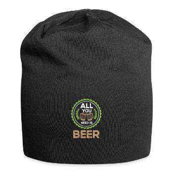 Bière Buveur de bière Bouteille de bière en canette de bière - Bonnet en jersey - noir - Devant