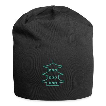 Temple japonais turquoise - Bonnet en jersey - noir - Devant