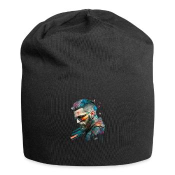 Cyber dystopic No102 - Jersey-Beanie - Schwarz - Vorne
